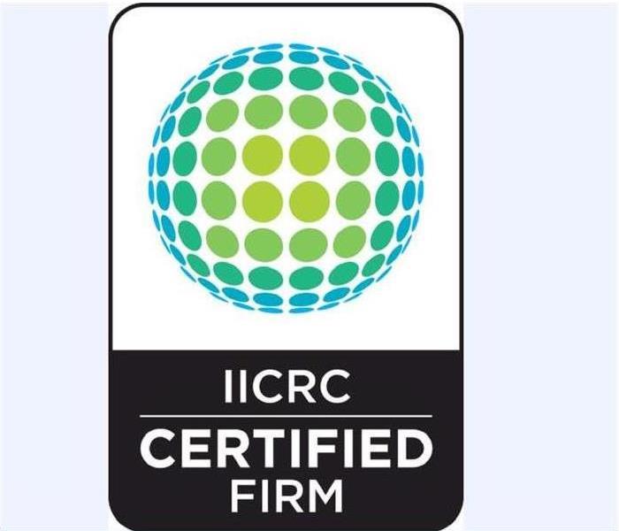 Blue and green globe with IICRC-Certified Firm in white letters.